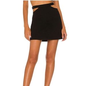 Anthropologie WewWoreWhat Cut Out Waist Comfort Stretch Mini Skirt, Black‎ S